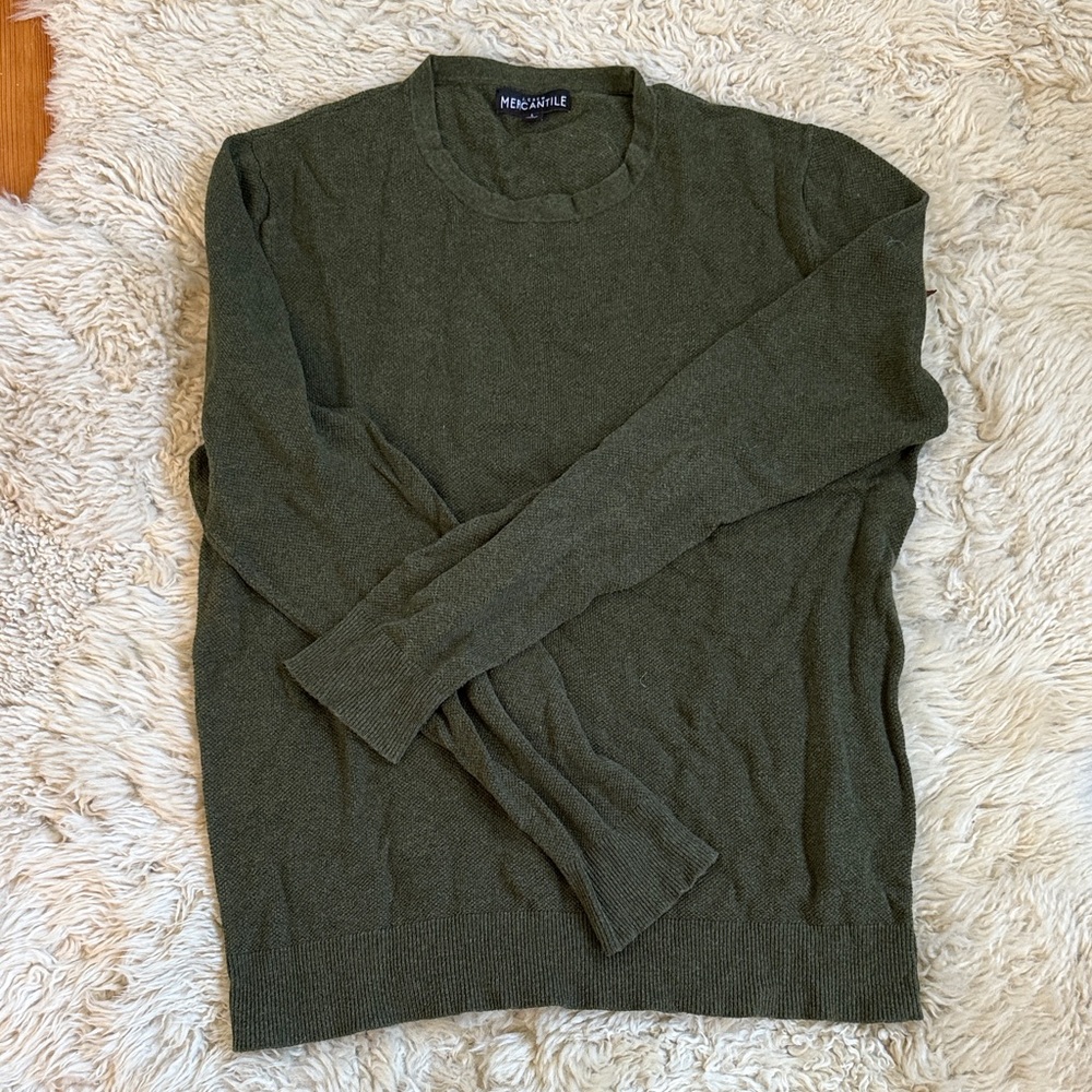 J. Crew Olive Green Men's Crewneck Sweater